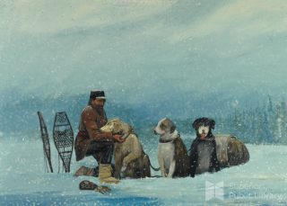 Frank Lemieux Delivering Mail by Dogtrain, 1875