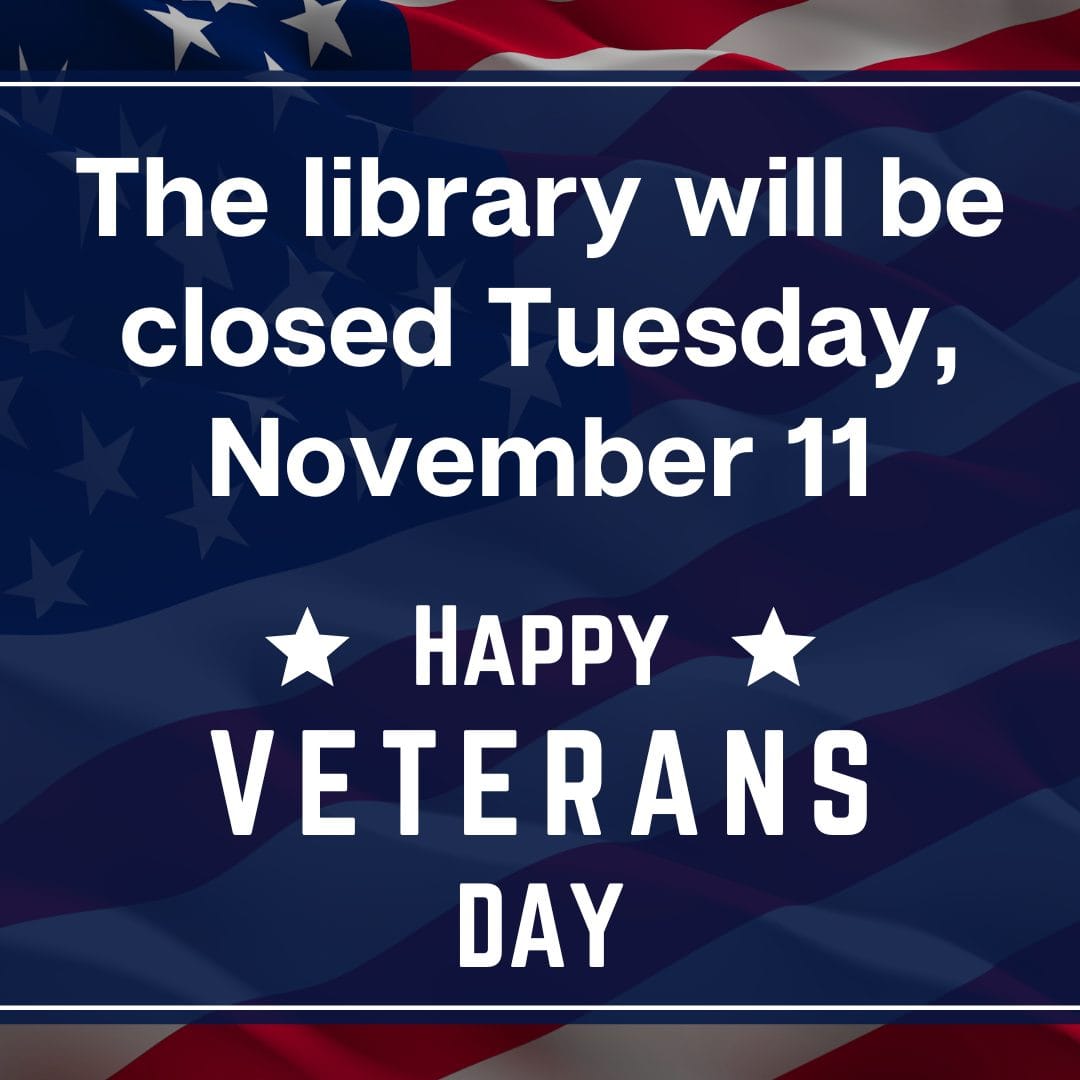 The library will be closed Thursday, November 11